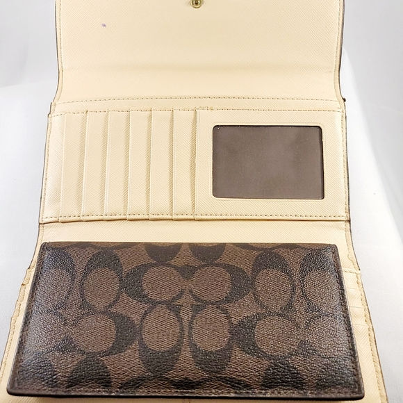 Coach Signature Checkbook  Wallet - Picture 3 of 7